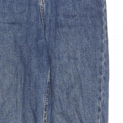 Denim & Co. Womens Blue Cotton Mom Jeans Size 8 L27 in Regular Zip