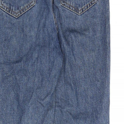 Denim & Co. Womens Blue Cotton Mom Jeans Size 8 L27 in Regular Zip