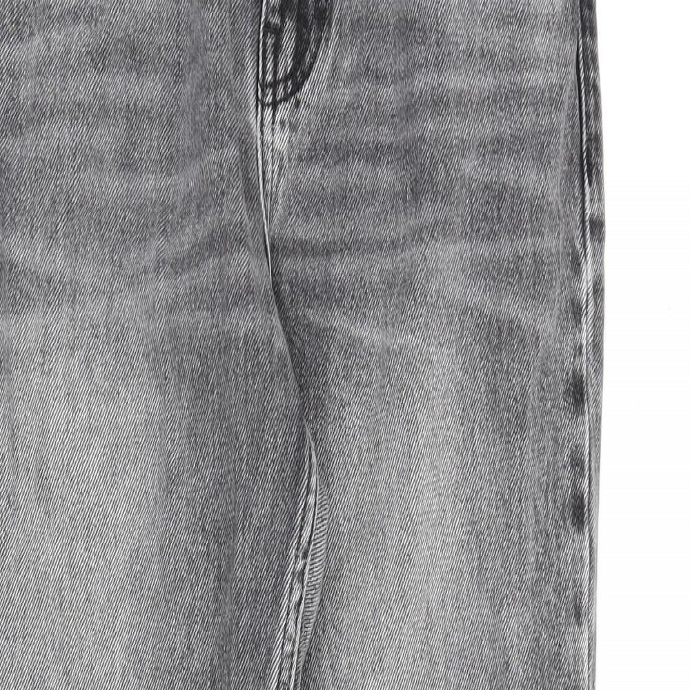 Topshop Womens Grey Cotton Mom Jeans Size 26 in L32 in Regular Zip