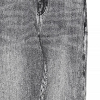 Topshop Womens Grey Cotton Mom Jeans Size 26 in L32 in Regular Zip