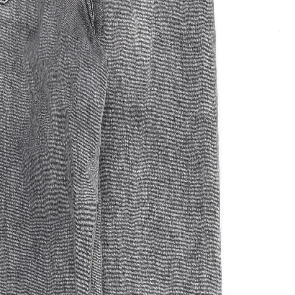 Topshop Womens Grey Cotton Mom Jeans Size 26 in L32 in Regular Zip