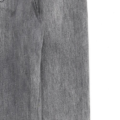 Topshop Womens Grey Cotton Mom Jeans Size 26 in L32 in Regular Zip