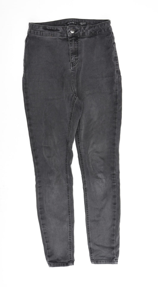 TU Womens Grey Cotton Skinny Jeans Size 12 L28 in Regular Zip