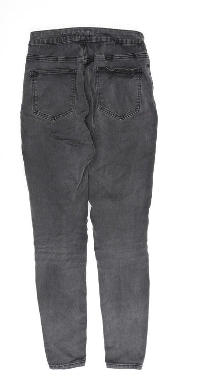 TU Womens Grey Cotton Skinny Jeans Size 12 L28 in Regular Zip