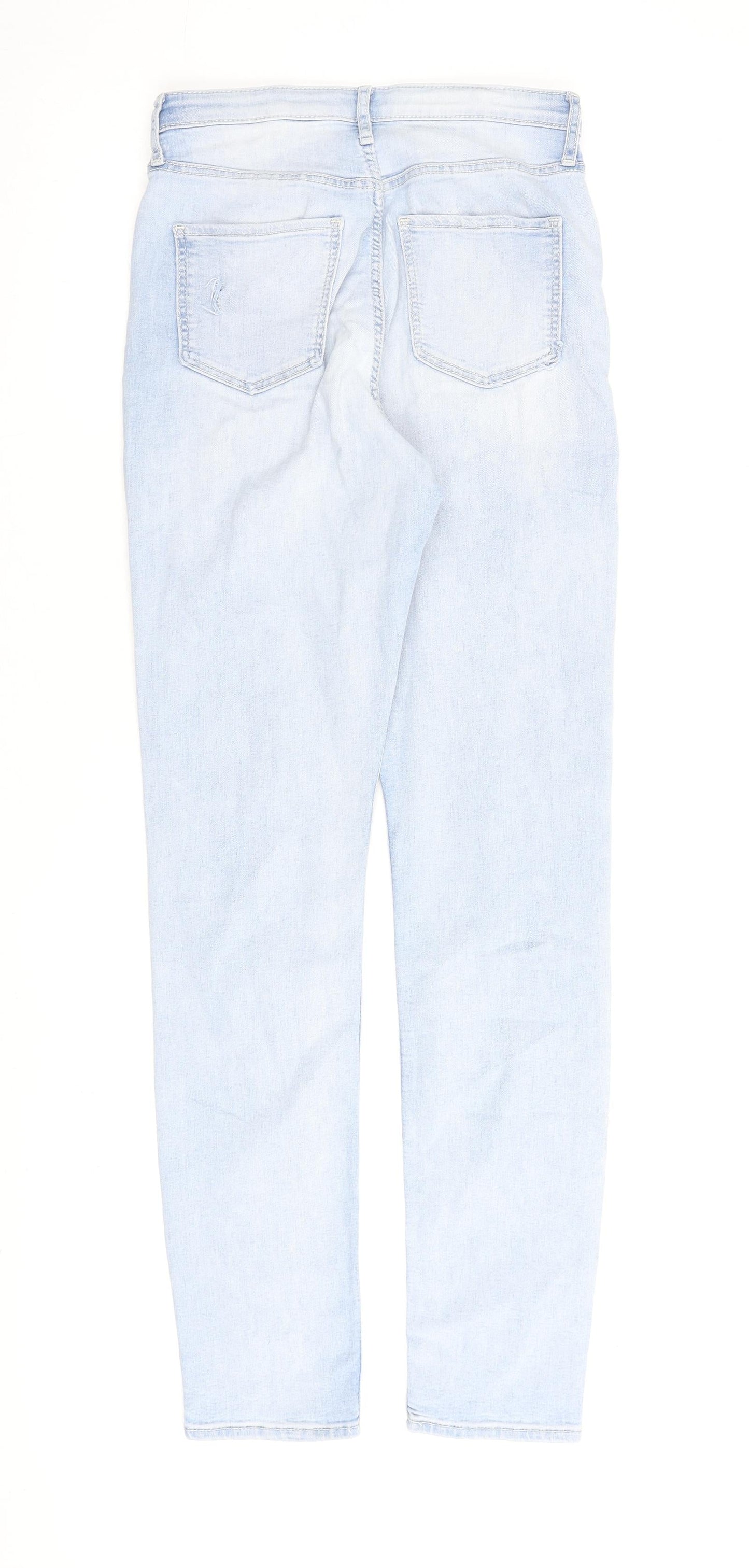 H&M Girls Blue Cotton Straight Jeans Size 14 Years L30 in Regular Zip