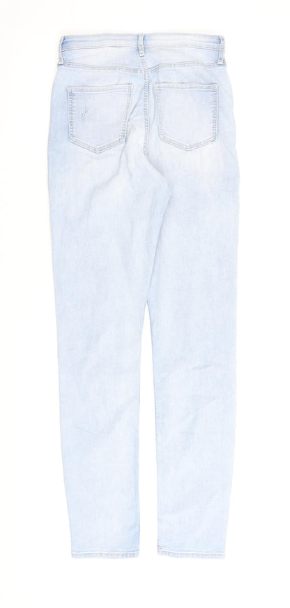 H&M Girls Blue Cotton Straight Jeans Size 14 Years L30 in Regular Zip