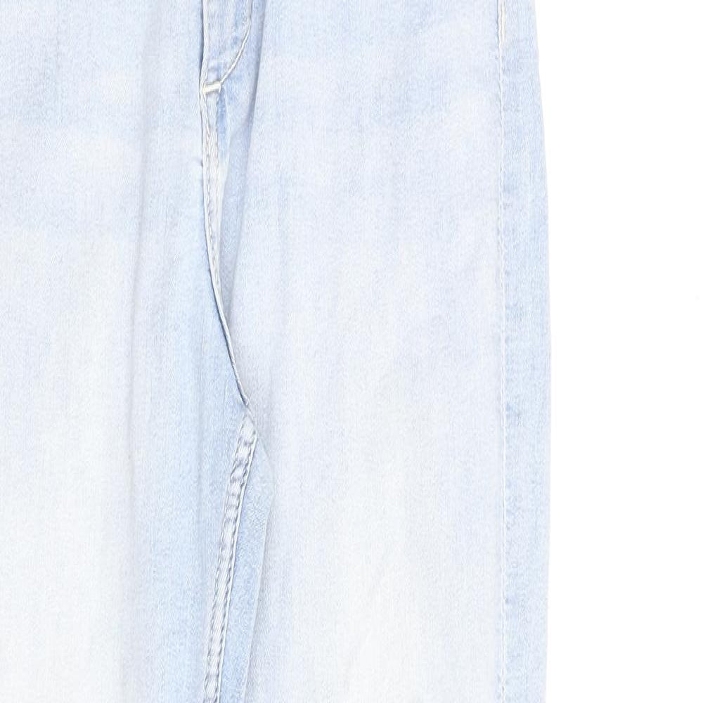 H&M Girls Blue Cotton Straight Jeans Size 14 Years L30 in Regular Zip