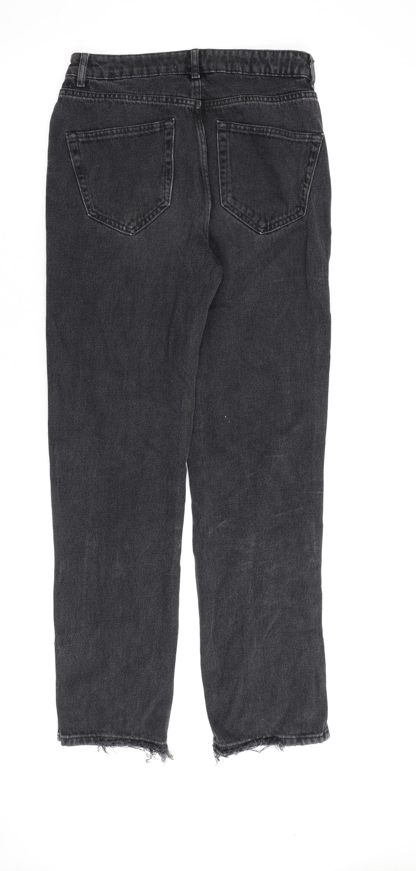 Denim & Co. Womens Grey Cotton Straight Jeans Size 10 L30 in Regular Zip