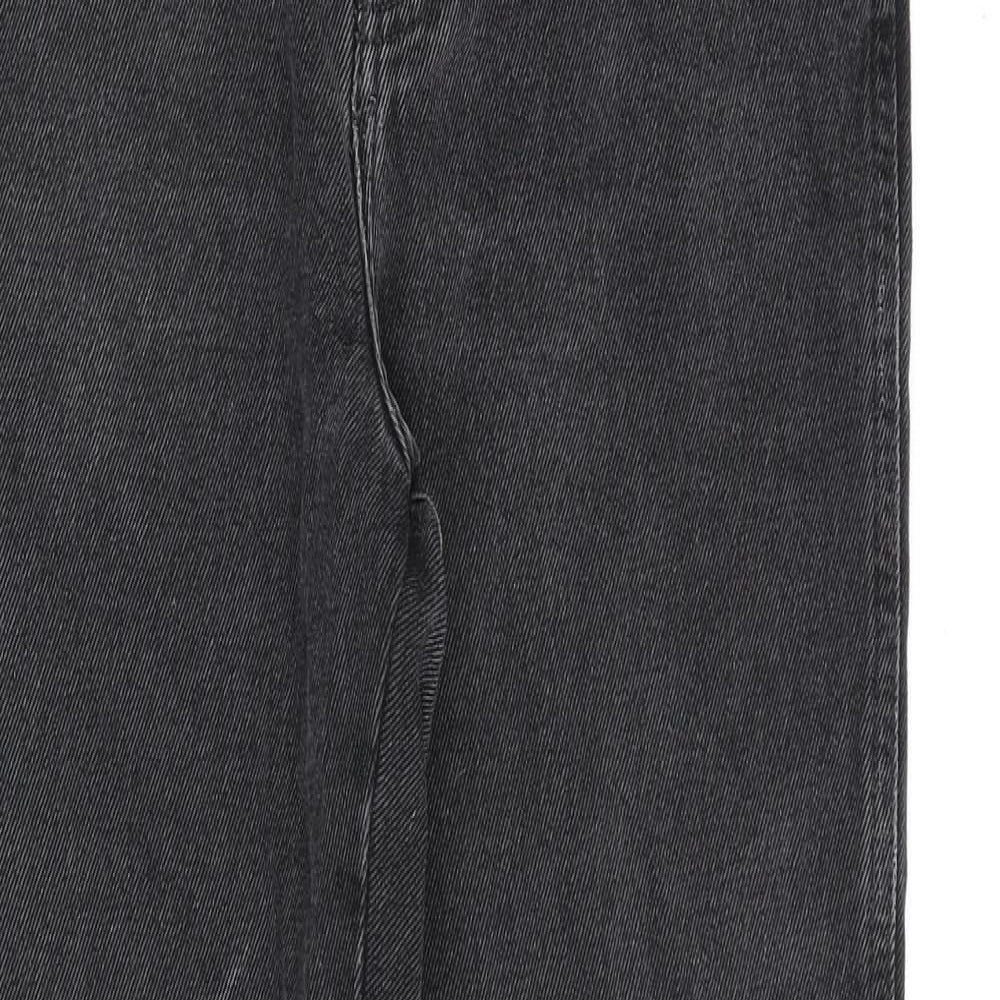 Denim & Co. Womens Grey Cotton Straight Jeans Size 10 L30 in Regular Zip