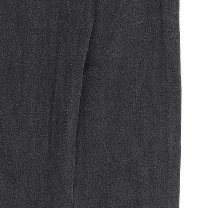 Denim & Co. Womens Grey Cotton Straight Jeans Size 10 L30 in Regular Zip