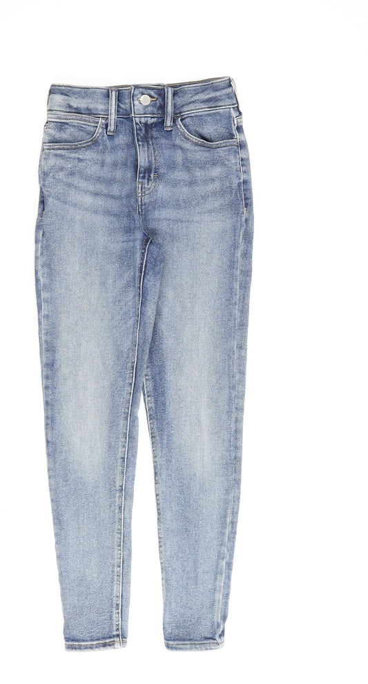 Topshop Womens Blue Cotton Straight Jeans Size 26 in L32 in Regular Zip