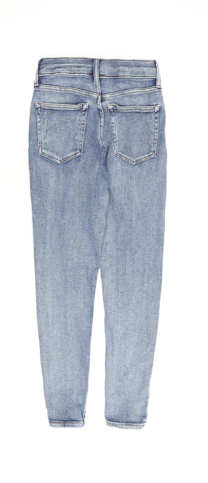 Topshop Womens Blue Cotton Straight Jeans Size 26 in L32 in Regular Zip