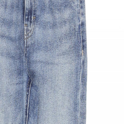 Topshop Womens Blue Cotton Straight Jeans Size 26 in L32 in Regular Zip