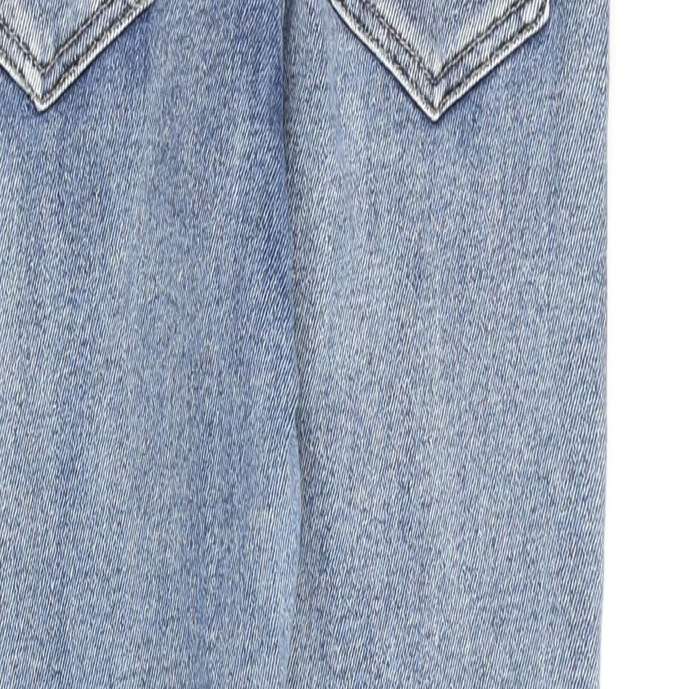 Topshop Womens Blue Cotton Straight Jeans Size 26 in L32 in Regular Zip