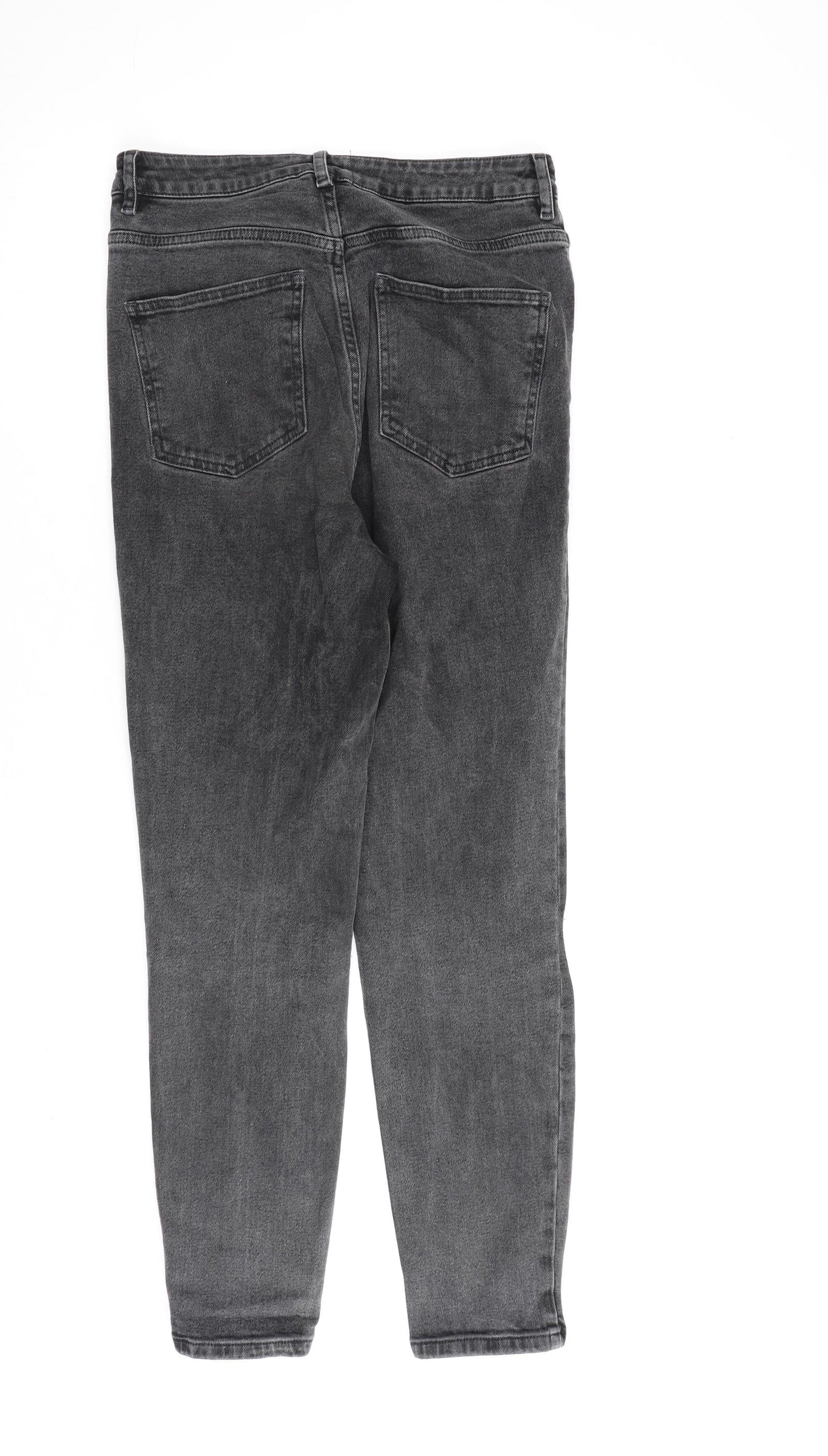 ASOS Womens Grey Cotton Straight Jeans Size 28 in L32 in Regular Zip