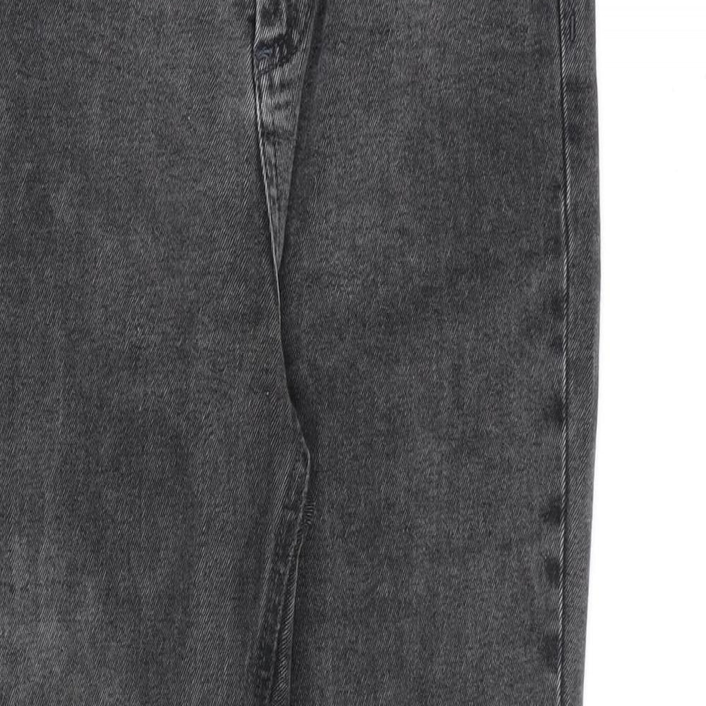 ASOS Womens Grey Cotton Straight Jeans Size 28 in L32 in Regular Zip