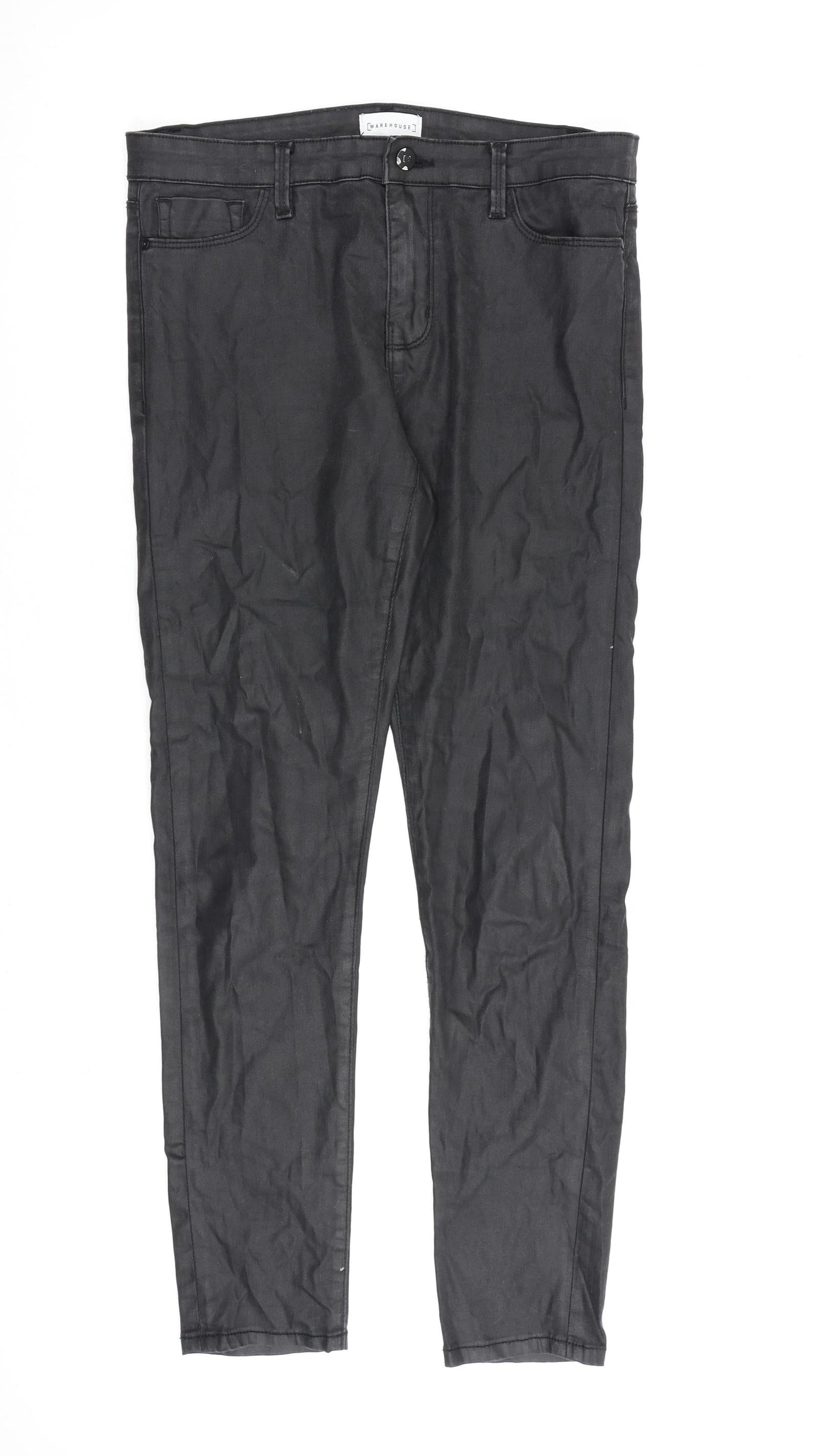 Womens UK Size 12 Warehouse Regular Fit Skinny Black Jeans