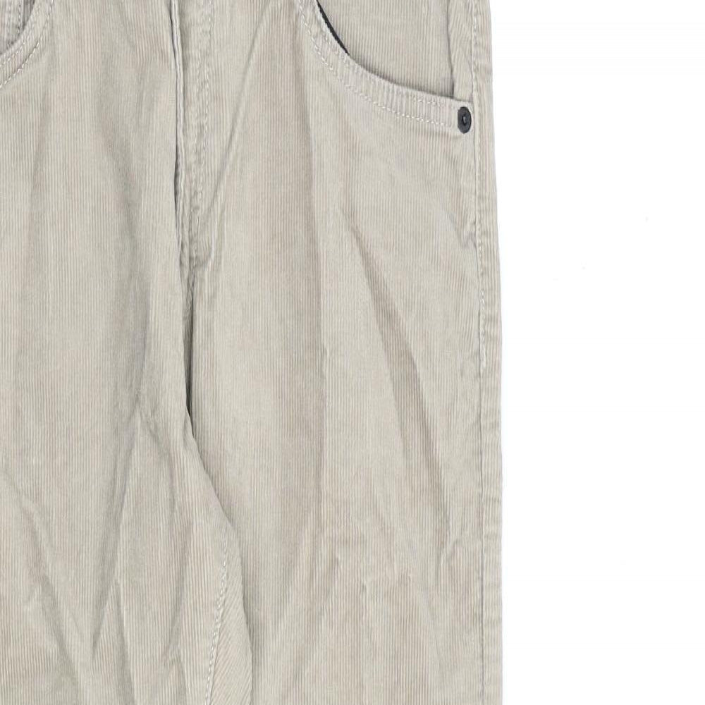 Marks and Spencer Mens Beige Cotton Trousers Size 30 in L29 in Slim Zip