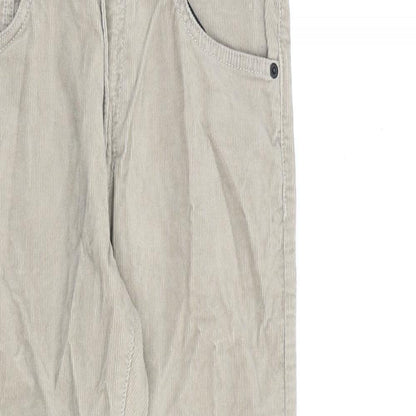 Marks and Spencer Mens Beige Cotton Trousers Size 30 in L29 in Slim Zip