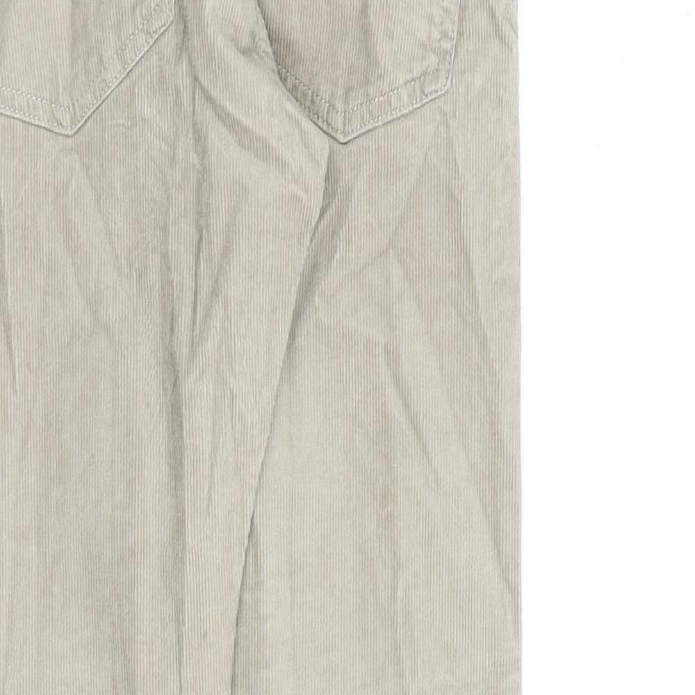 Marks and Spencer Mens Beige Cotton Trousers Size 30 in L29 in Slim Zip