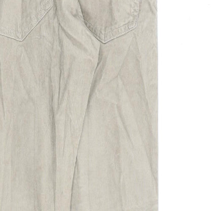 Marks and Spencer Mens Beige Cotton Trousers Size 30 in L29 in Slim Zip