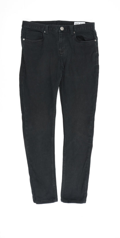 Denim & Co. Mens Black Cotton Straight Jeans Size 30 in L30 in Regular Zip