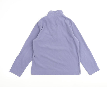 Active Womens Purple Polyester Pullover Sweatshirt Size 10 Zip