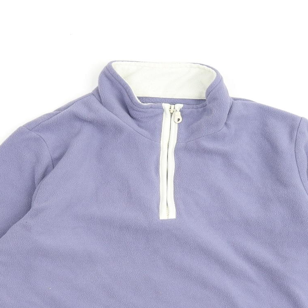 Active Womens Purple Polyester Pullover Sweatshirt Size 10 Zip