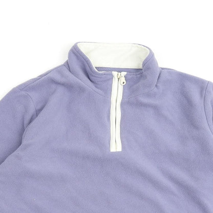 Active Womens Purple Polyester Pullover Sweatshirt Size 10 Zip
