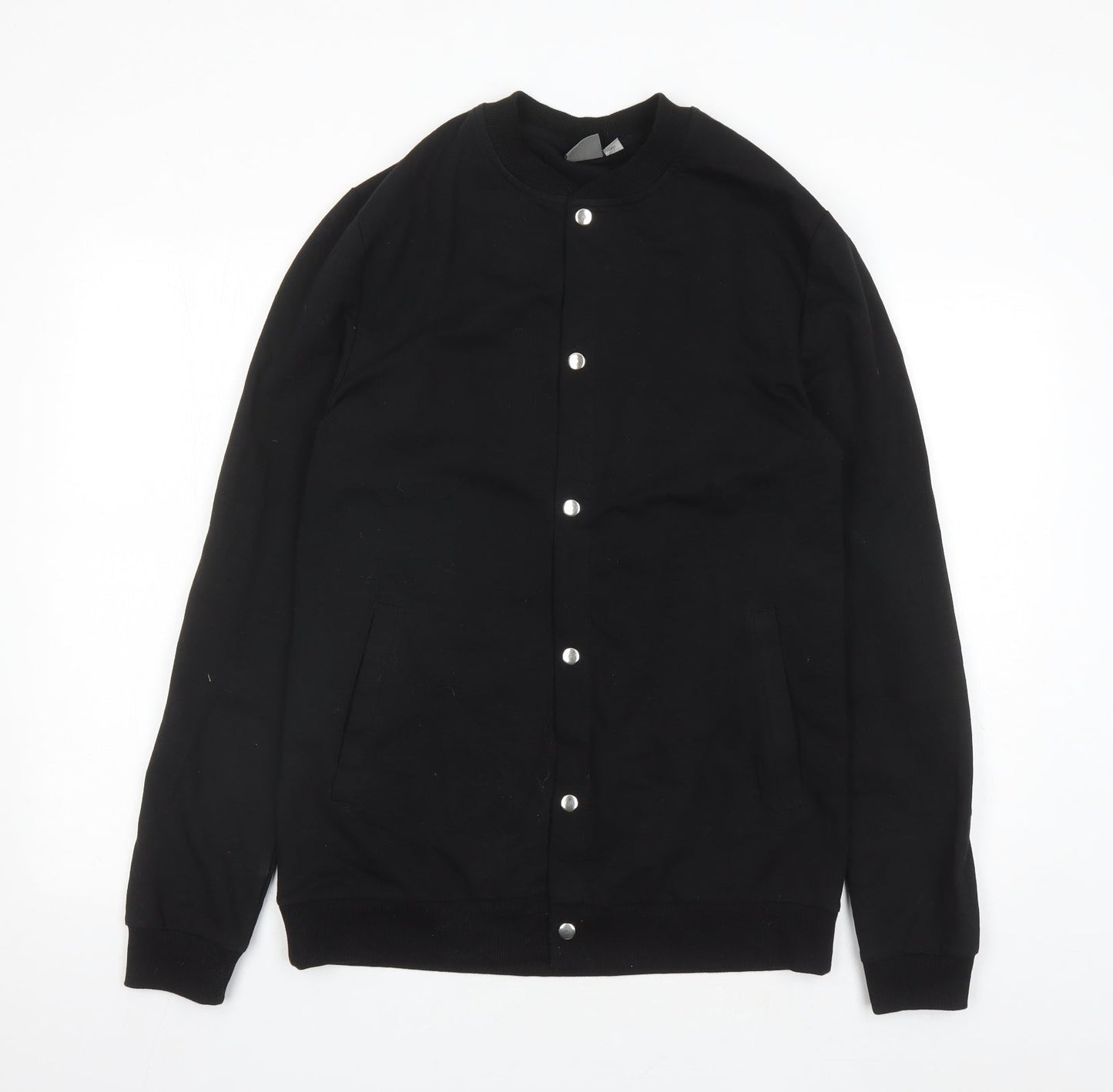 ASOS Mens Black Jacket Size L Snap - Tall
