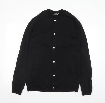 ASOS Mens Black Jacket Size L Snap - Tall