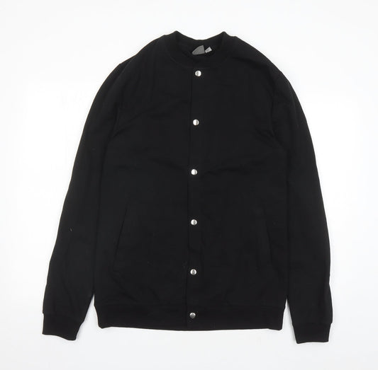ASOS Mens Black Jacket Size L Snap - Tall