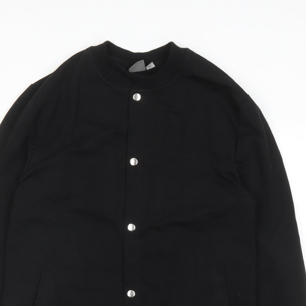 ASOS Mens Black Jacket Size L Snap - Tall
