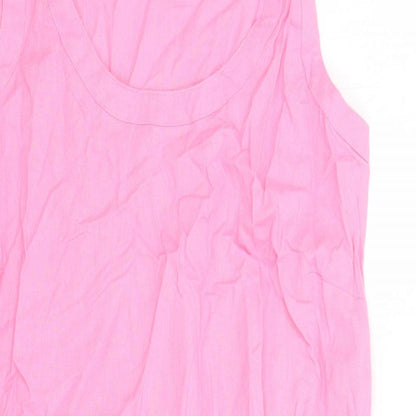 Marks and Spencer Womens Pink Flax A-Line Size 10 Round Neck Zip
