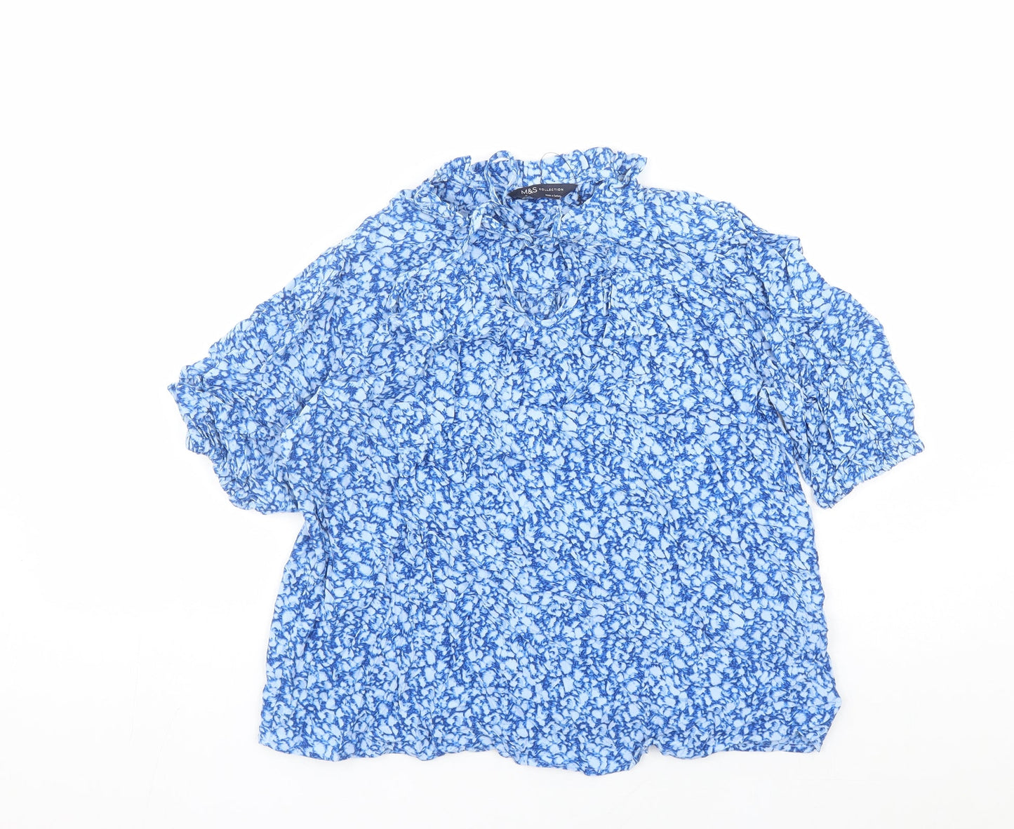 Womens UK Size 10 Marks and Spencer Blue Basic Blouse
