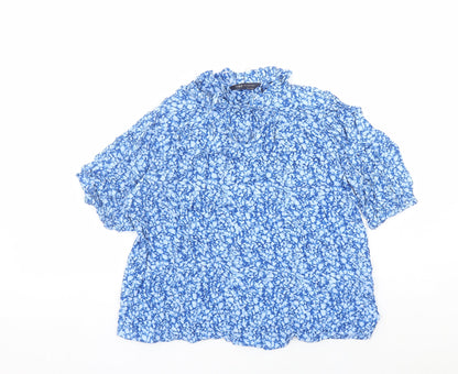 Womens UK Size 10 Marks and Spencer Blue Basic Blouse