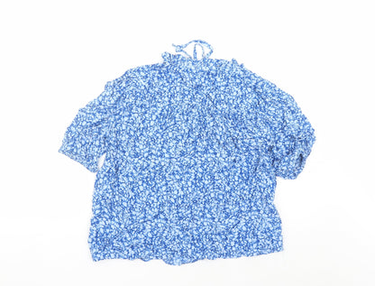 Womens UK Size 10 Marks and Spencer Blue Basic Blouse