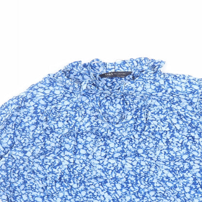Womens UK Size 10 Marks and Spencer Blue Basic Blouse