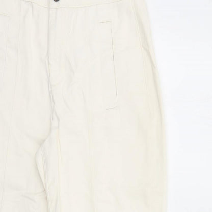 Phase Eight Womens Ivory Cotton Cropped Jeans Size 10 L24 in Regular Zip
