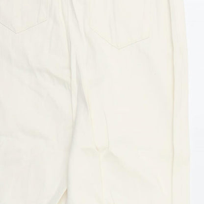 Phase Eight Womens Ivory Cotton Cropped Jeans Size 10 L24 in Regular Zip