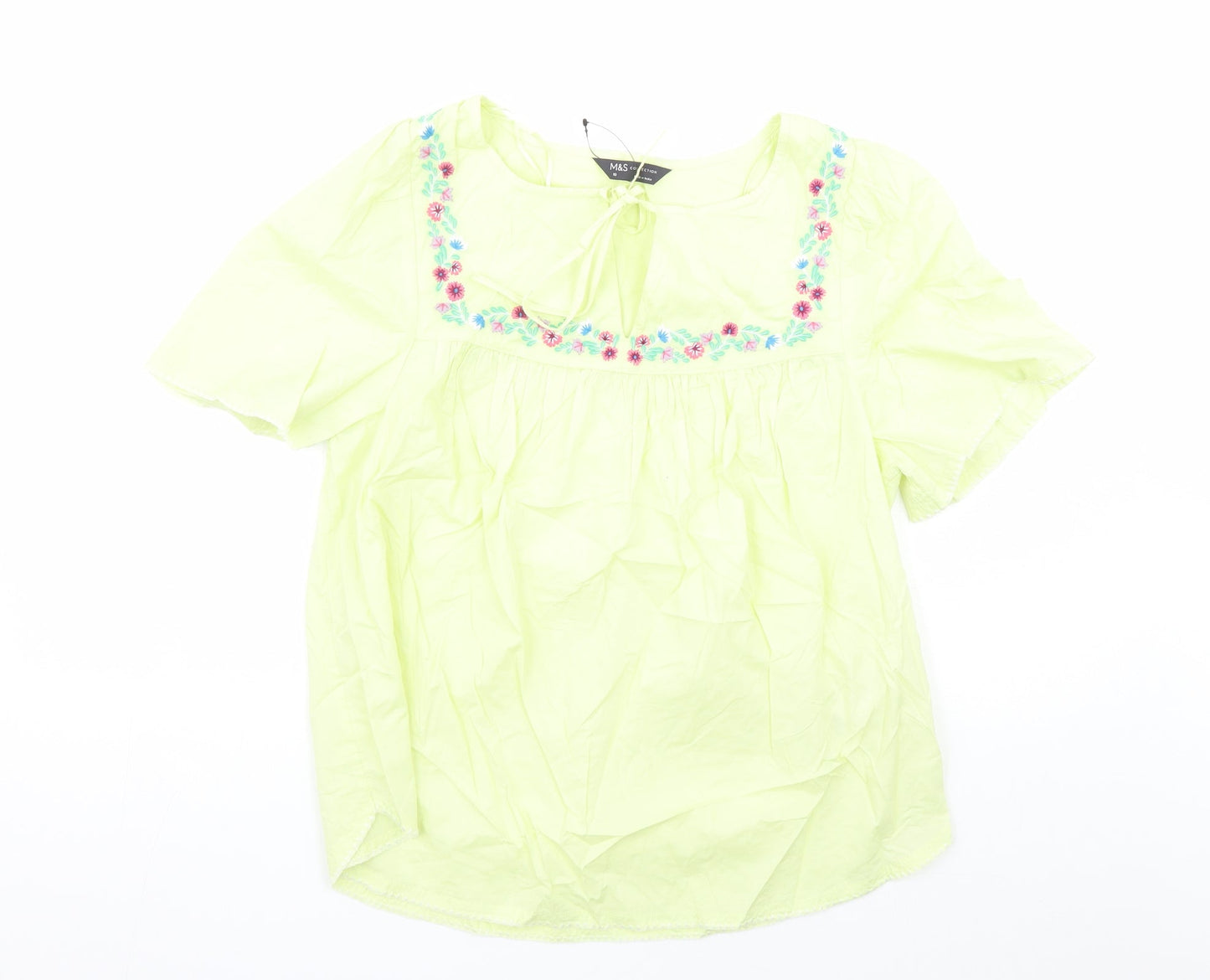 Womens UK Size 10 Marks and Spencer Yellow Basic Blouse