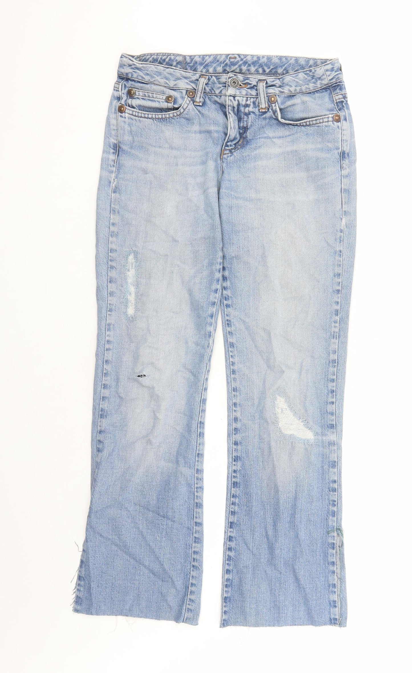 Iceberg Womens Blue Cotton Straight Jeans Size 28 in L28 in Regular Zip - Side Split Detail