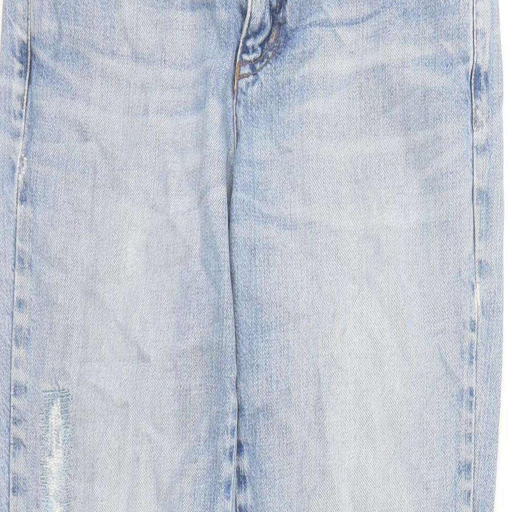 Iceberg Womens Blue Cotton Straight Jeans Size 28 in L28 in Regular Zip - Side Split Detail