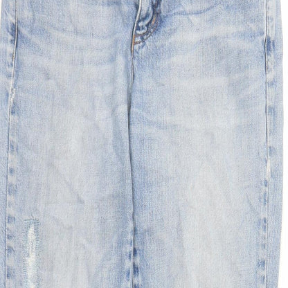 Iceberg Womens Blue Cotton Straight Jeans Size 28 in L28 in Regular Zip - Side Split Detail
