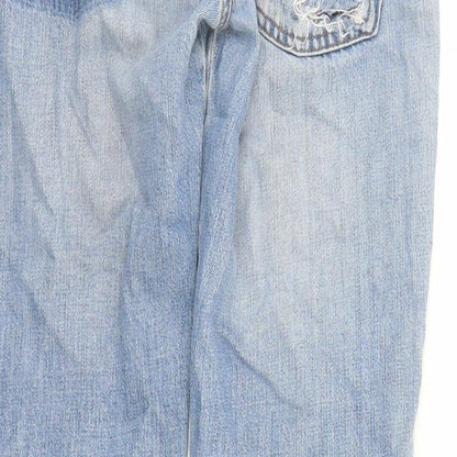 Iceberg Womens Blue Cotton Straight Jeans Size 28 in L28 in Regular Zip - Side Split Detail