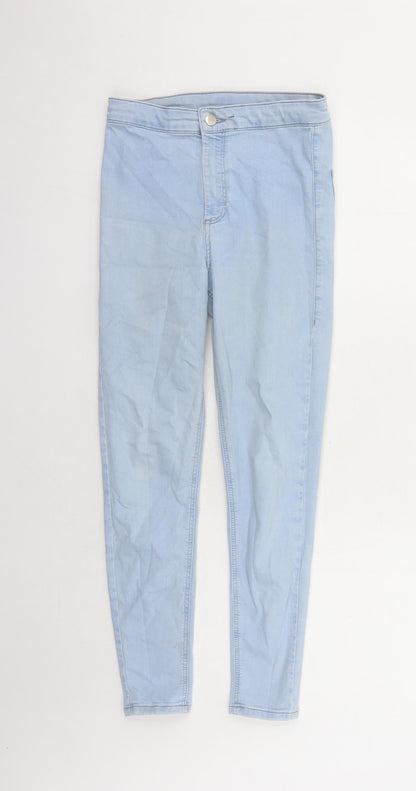 Topshop Womens Blue Cotton Skinny Jeans Size 24 in L26 in Regular Zip