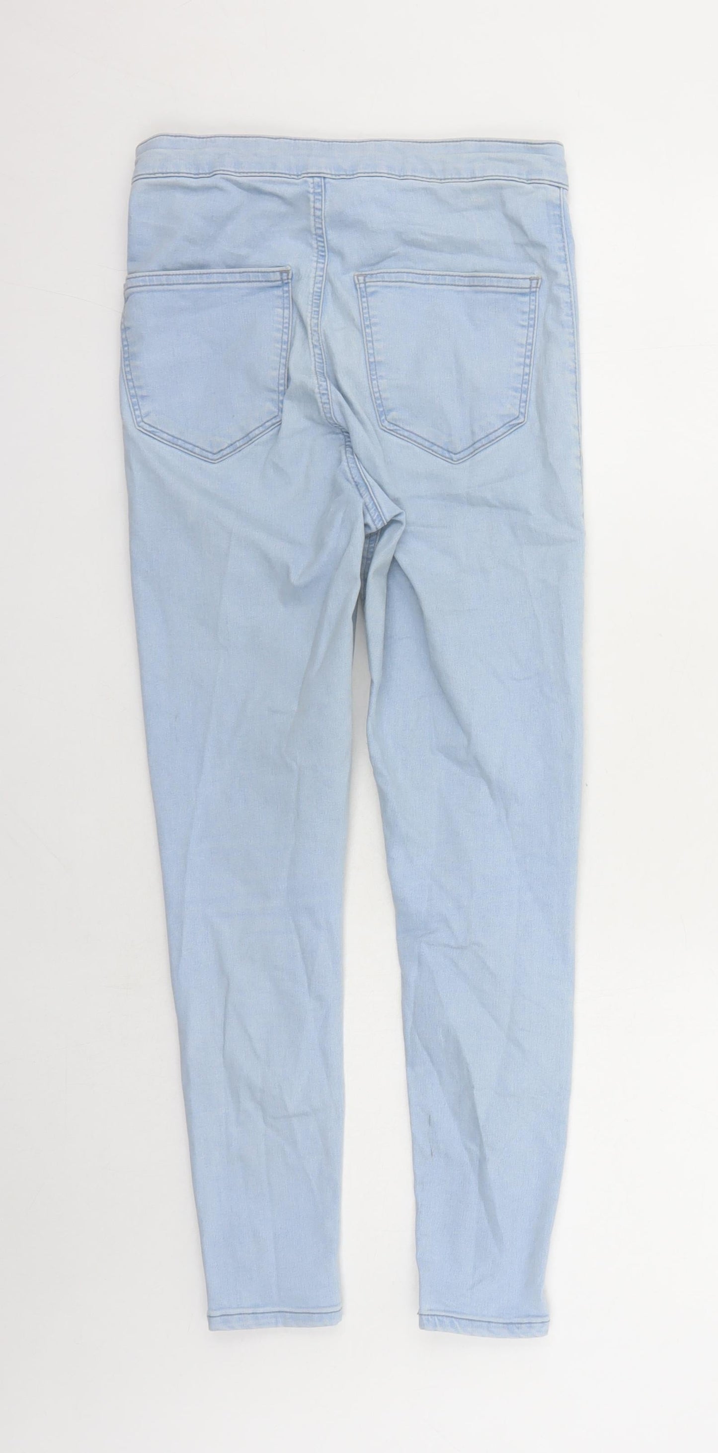 Topshop Womens Blue Cotton Skinny Jeans Size 24 in L26 in Regular Zip