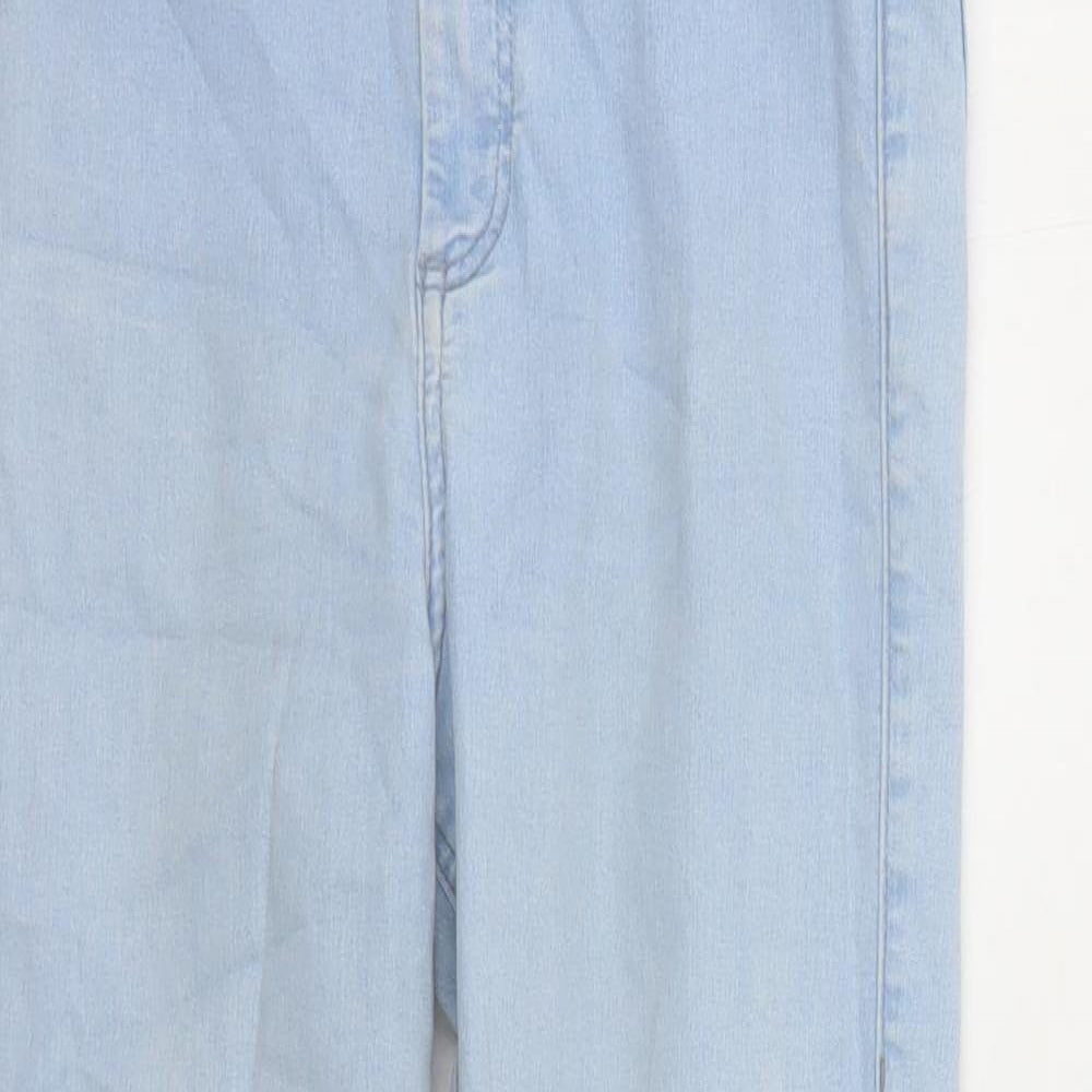Topshop Womens Blue Cotton Skinny Jeans Size 24 in L26 in Regular Zip