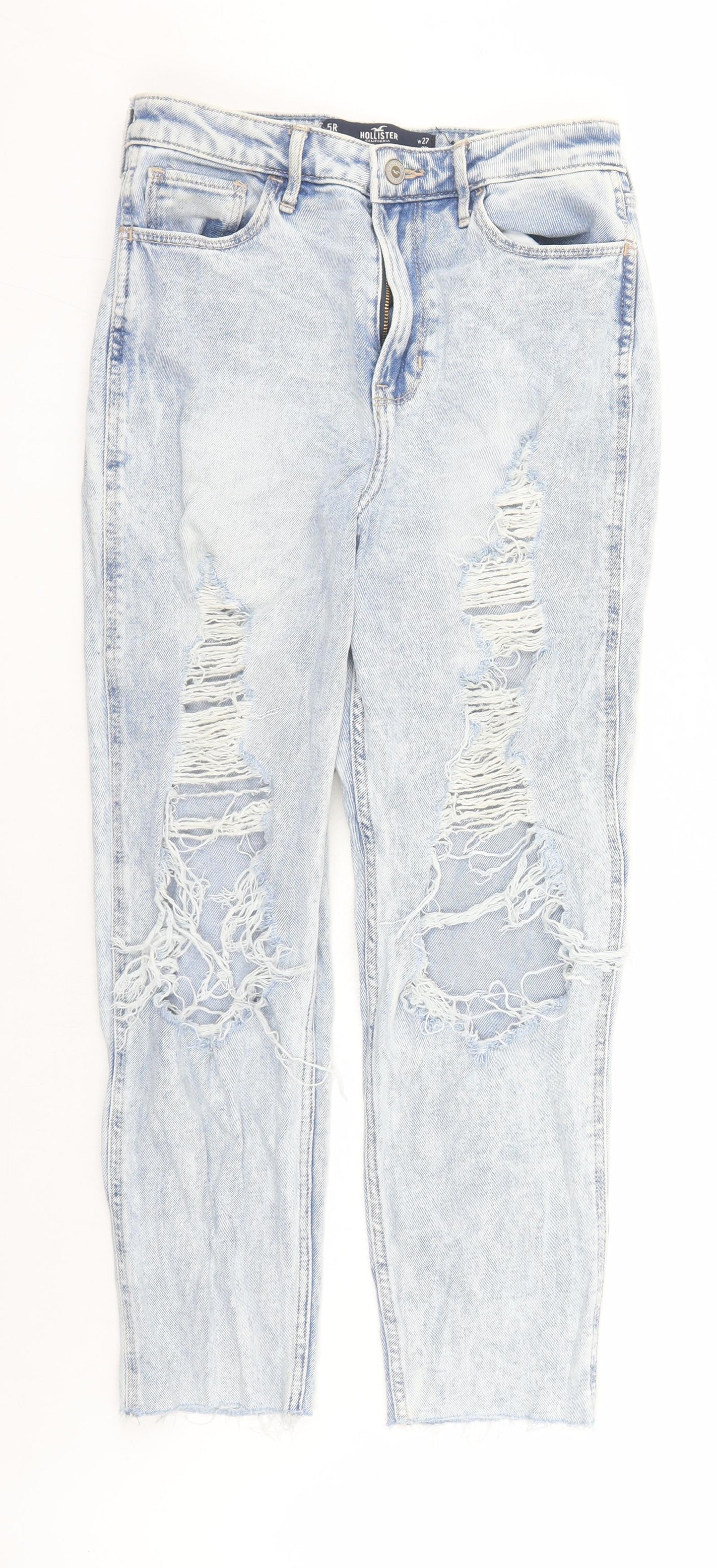 Hollister Womens Blue Cotton Straight Jeans Size 28 in L26 in Regular Zip