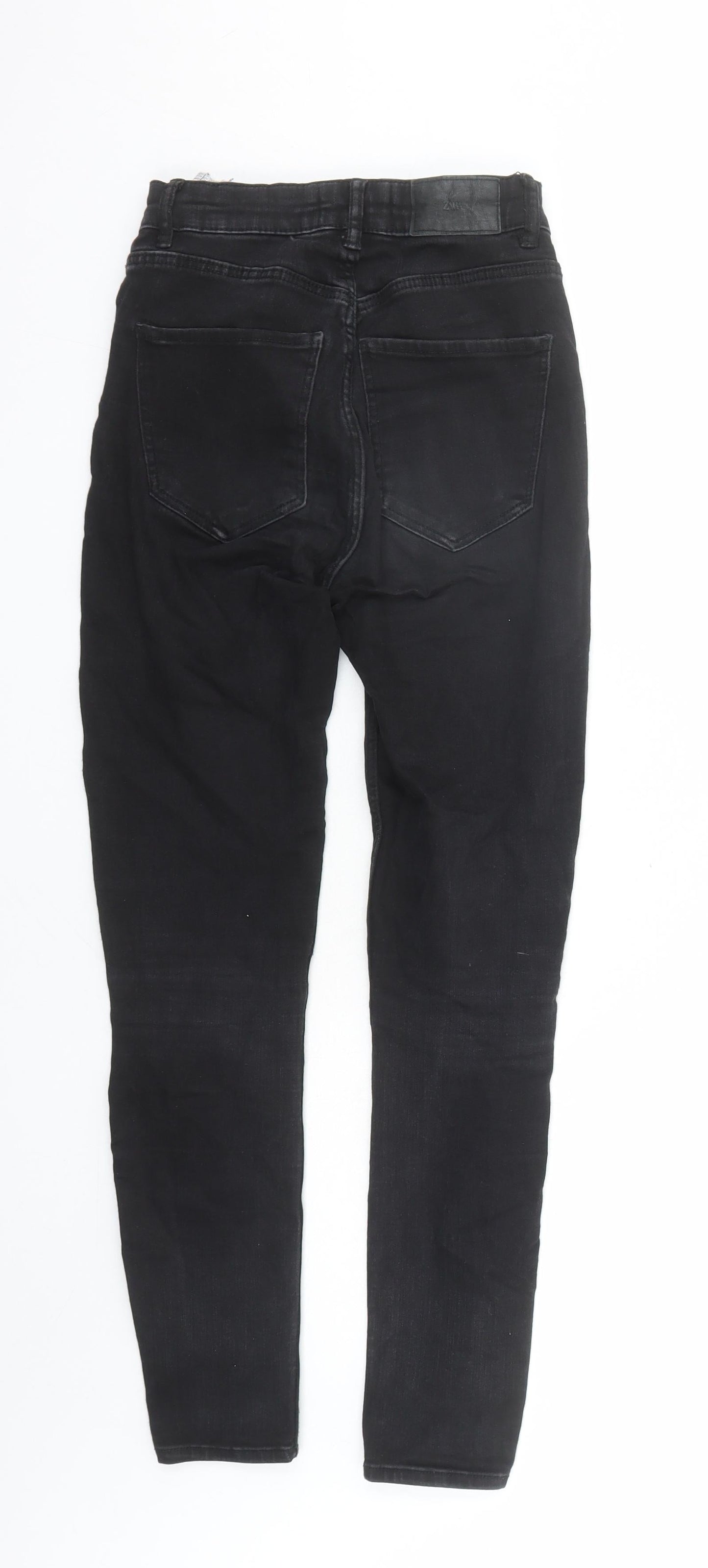 Zara Womens Black Cotton Skinny Jeans Size 24 in L27 in Regular Zip